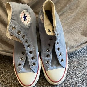 High top converse all star. Washed light blue.